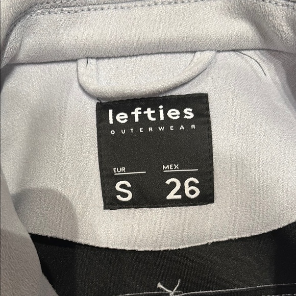 Blue Leather Moto Jacket Asymmetrical Zipper Belted Waist - Picture 4 of 9